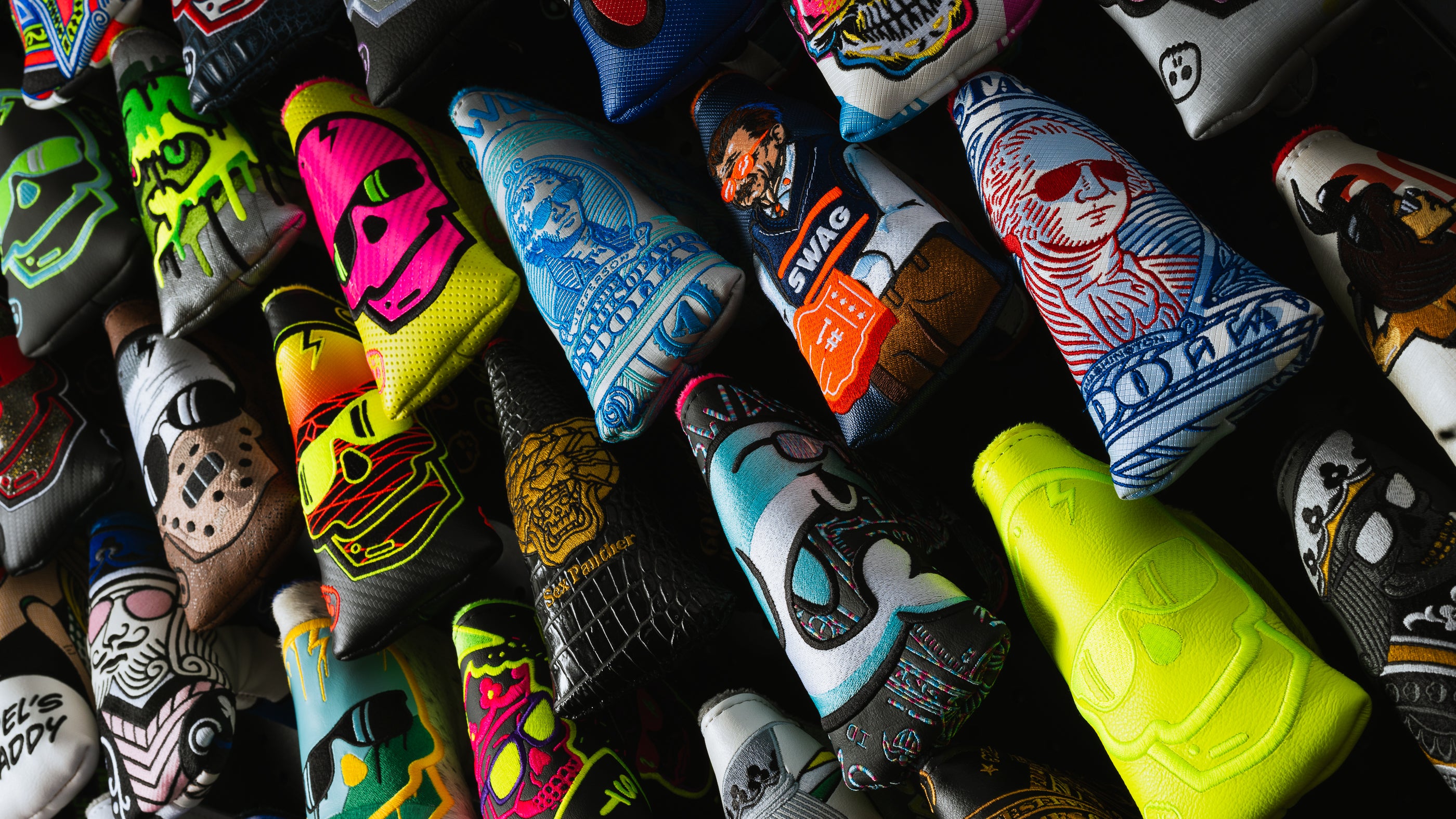 Swag golf headcovers for blade, mallet, woods, and sets. Featuring high stitch counts and premium materials - all made in the USA.