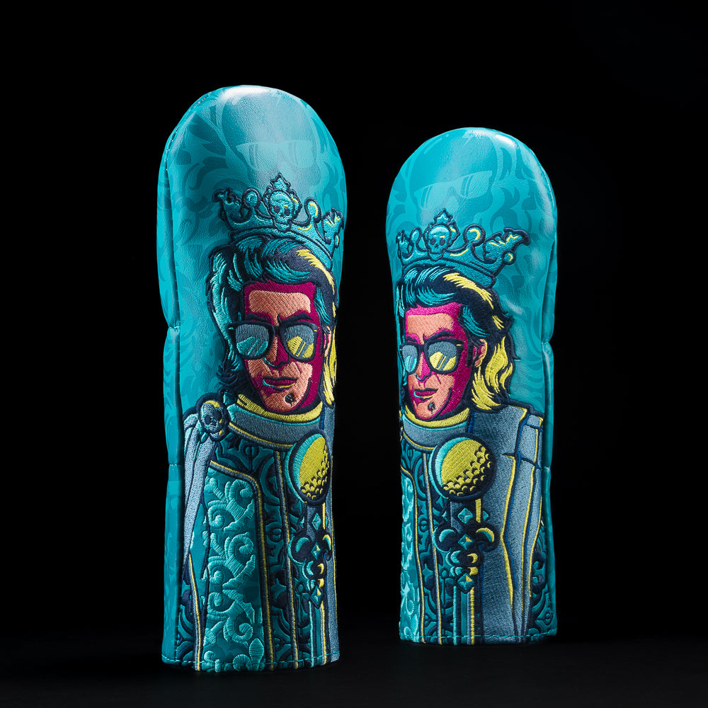 Swag In Tights british movie themed golf fairway green and blue headcover.